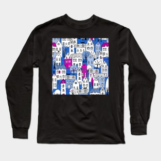 blue hour in town - blue-pink Long Sleeve T-Shirt